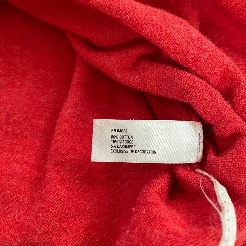 Red Ruffled Cashmere-blend Lightweight Sweater. - Picture 6 of 10